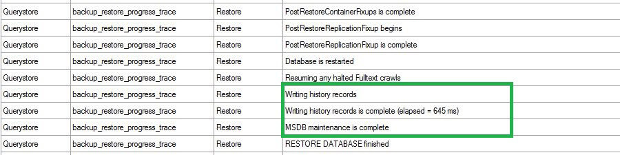 extended events restore