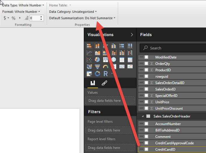 Set the Default Summarization to Do Not Summarize in Power BI Q&A