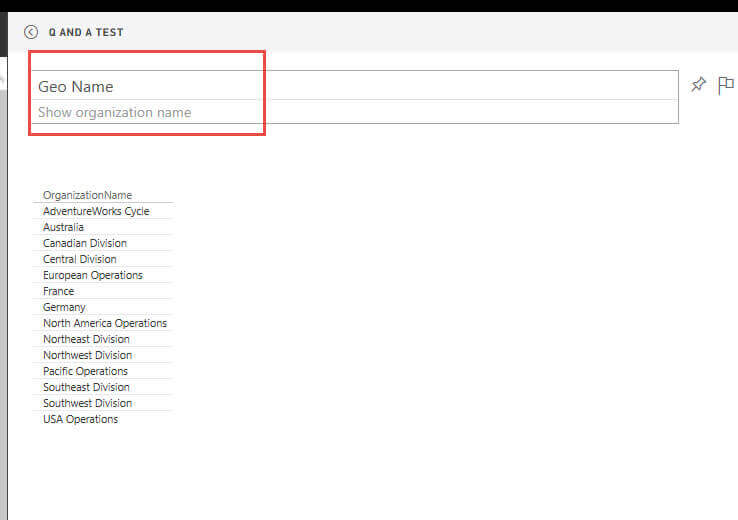 Geo Name Shown as a Synonym in Power BI Q&A