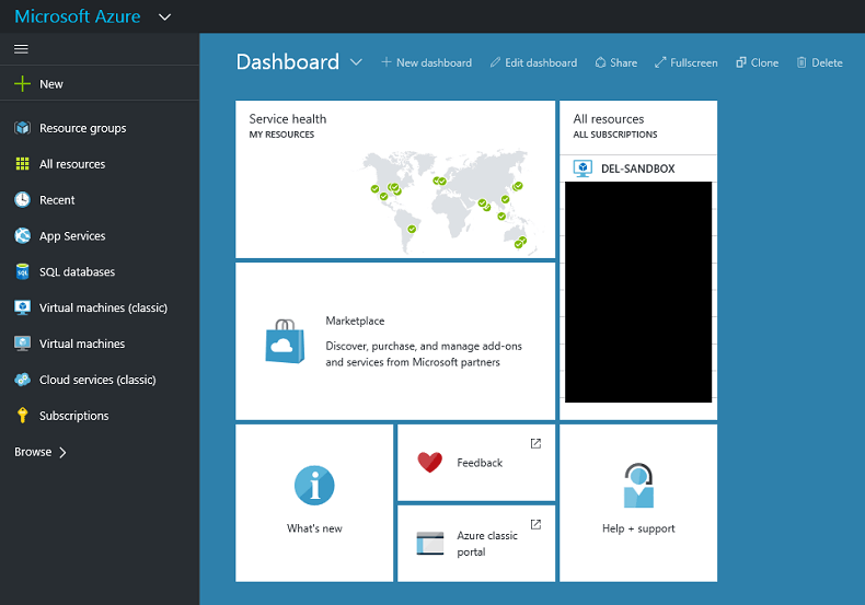 Using the New Azure Portal