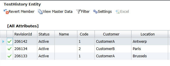 View history for entity in Explorer in Master Data Services