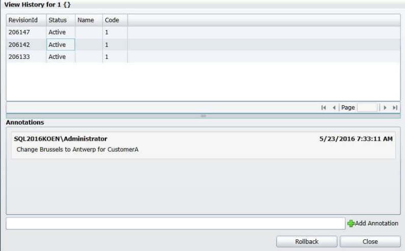 View history in Explorer for Master Data Services