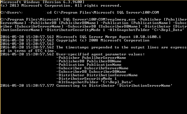 Manually apply the SQL Server Snapshot on the Subscriber via Command Line