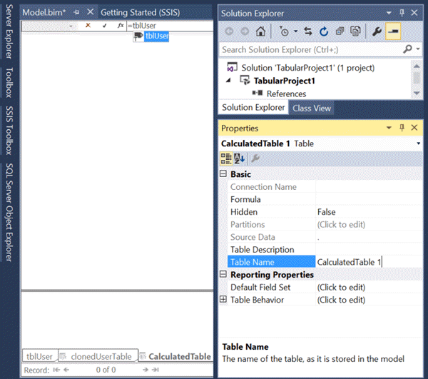 Specify the Table Name as Calculated Table