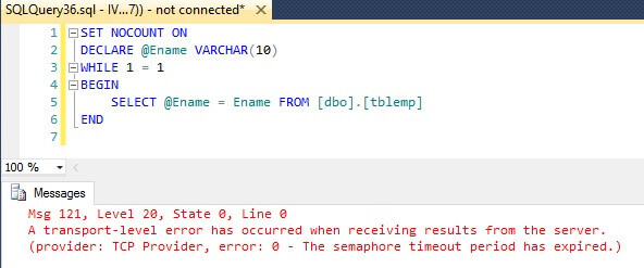 Unable to connect to the Windows Failover Cluster