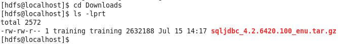 Linux directory containing the compressed tar file.