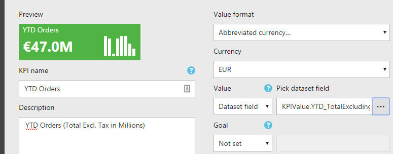 kpi value formatted in SQL Server Report Builder
