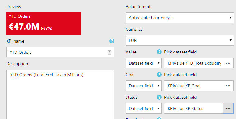 KPI in SQL Server Reporting Services 2016