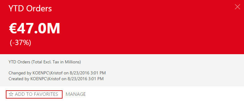 Add to Favorites in SQL Server Reporting Services 2016