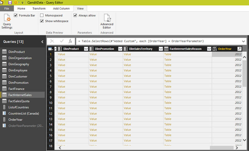 Query Editor in Power BI