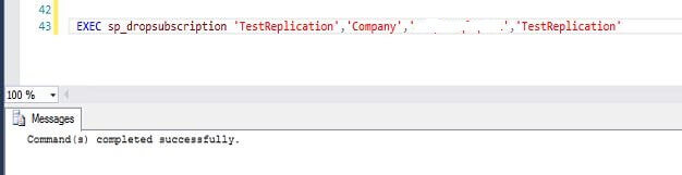 sp_dropsubscription stored procedure
