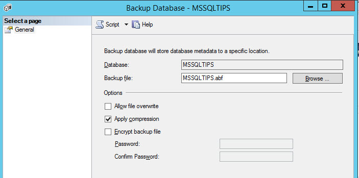 Backup properties