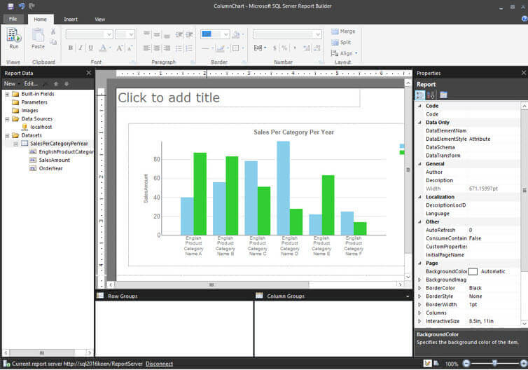 SQL Server 2016 Reporting Services PDF printer