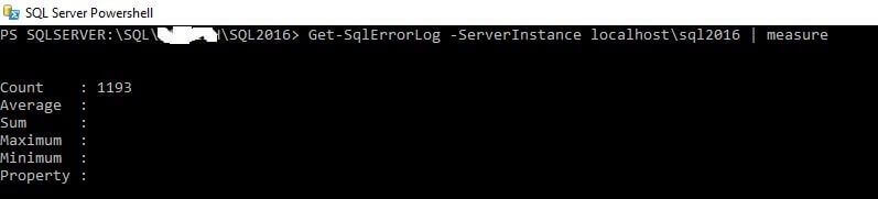 Get total number of events in the error logs