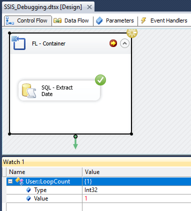 ssis control flow debugging