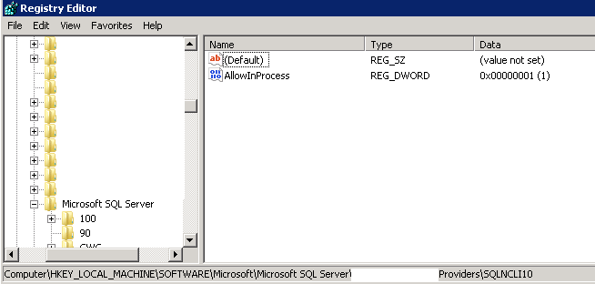 Registry Setting when Disallow Adhoc Access is Disabled in SSMS
