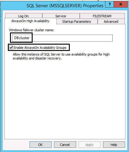 Enable AlwaysON Availability Groups in the SQL Server Configuration Manager