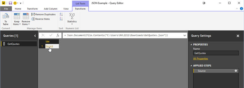 json query level 1