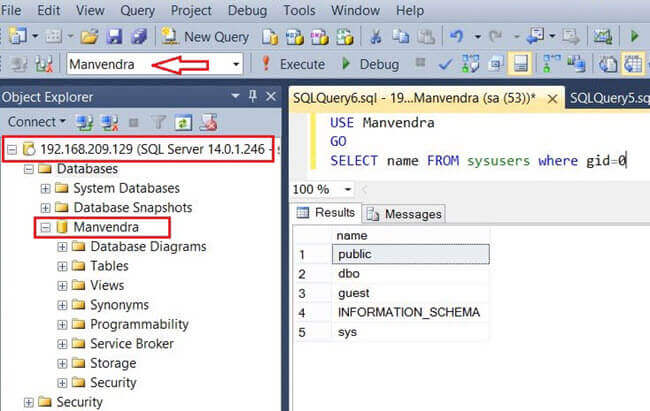 db users in Manvendra db