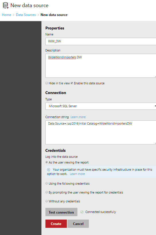 create new data source
