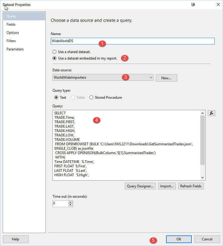 CreateDataset in SSRS