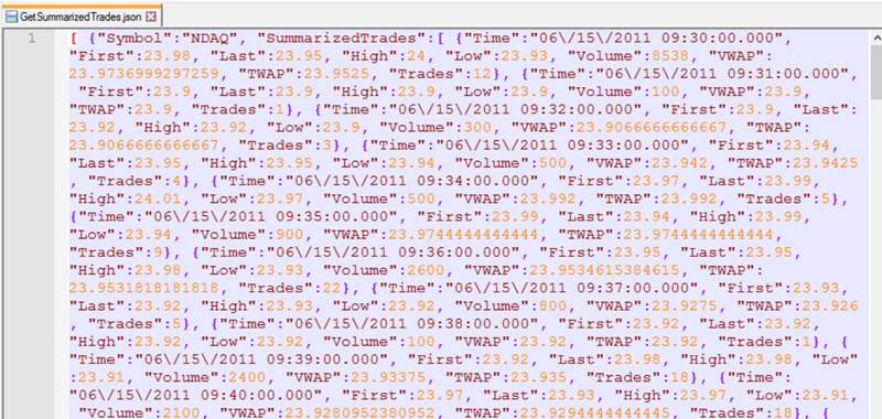 json trade file