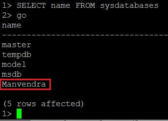 Query sysdatabases in SQL Server to validate the database exists