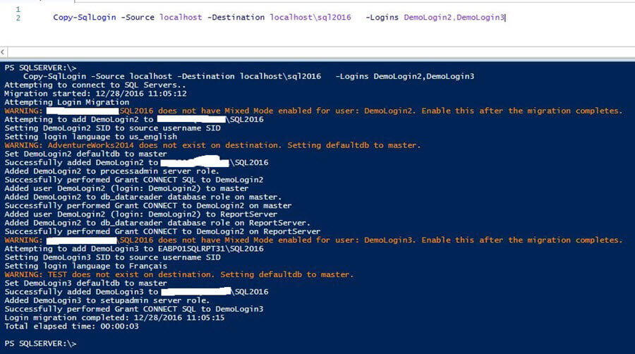 migrate multiple logins at a time specify them altogether