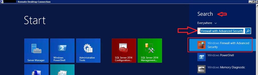 Launch Windows Firewall with Advanced Security console to create a new Inbound Port Rule