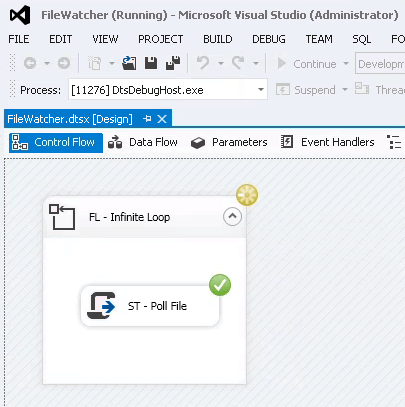 SSIS Package waiting after an iteration