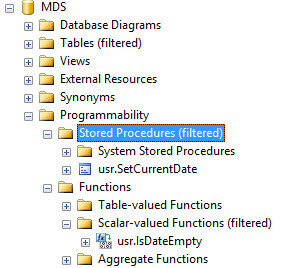 user defined action in MDS database