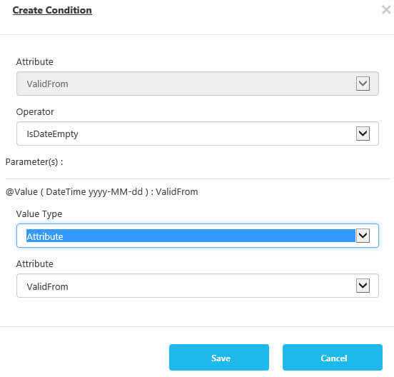 User defined condition parameter configuration in Master Data Services