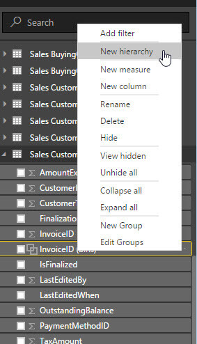 New Hierarchy in Power BI