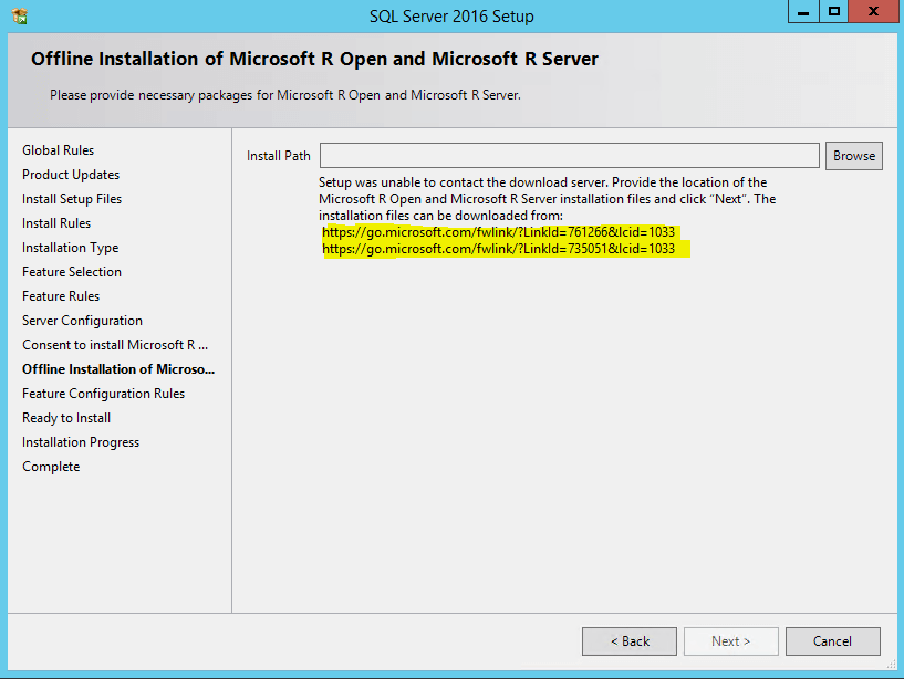R Services required installation files
