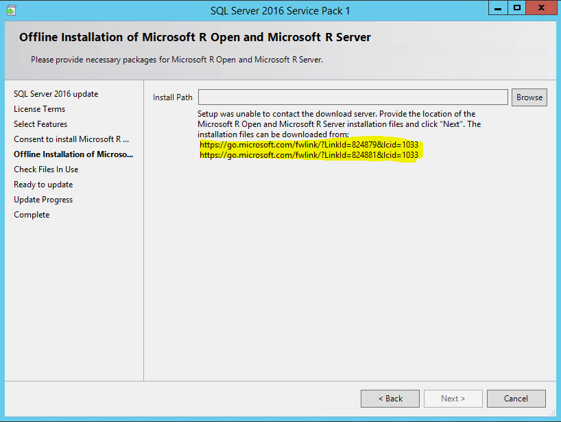 R Services required patched installation files