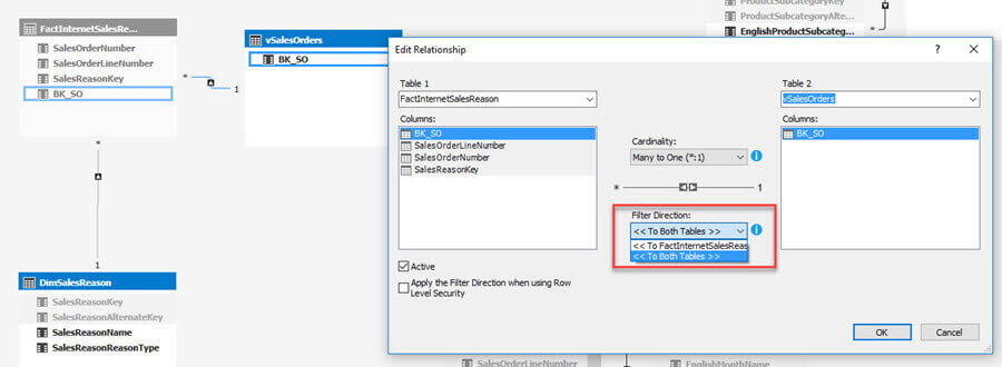 In the model, we need to set the relationship filter direction to "To Both Tables"