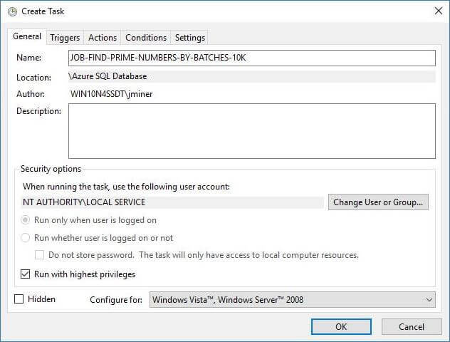 Start new task in Task Scheduler