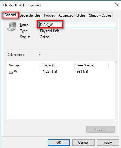Type the appropriate namd for the shared disk