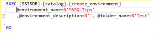tsql create environment