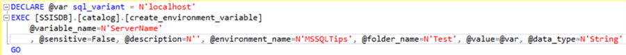 tsql create environment variable
