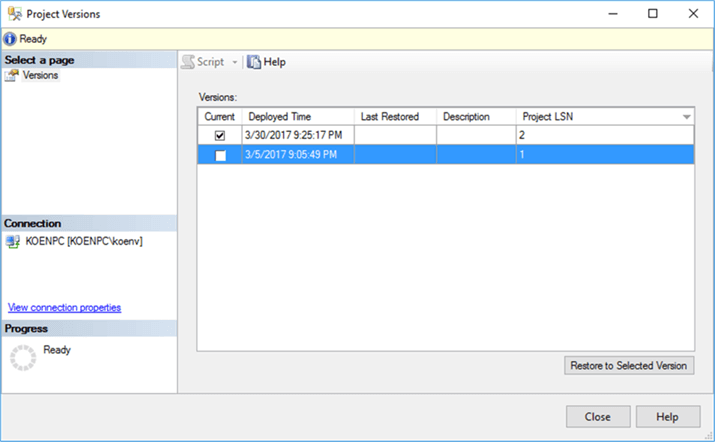 restore ssis project - Description: restore ssis project