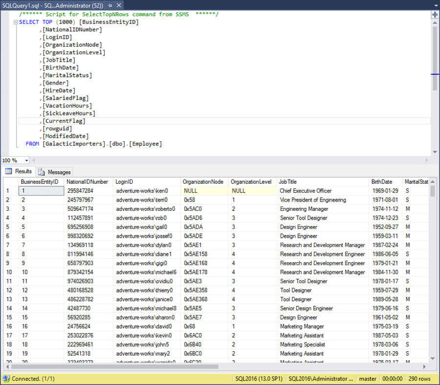 SQL Server Management Studio Always Encrypted decrypted data