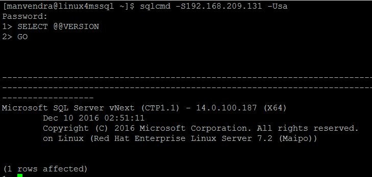 SQL Server Version on Linux