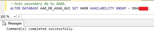 join secondary database to AOAG using T-SQL