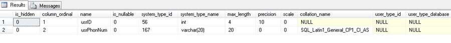 sys.dm_exec_describe_first_result_set result