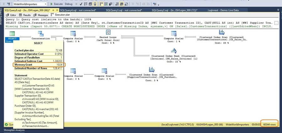 SQL Server 2017 Execution Plan