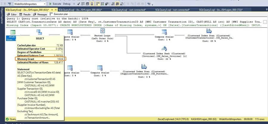 SQL Server 2017 Execution Plan