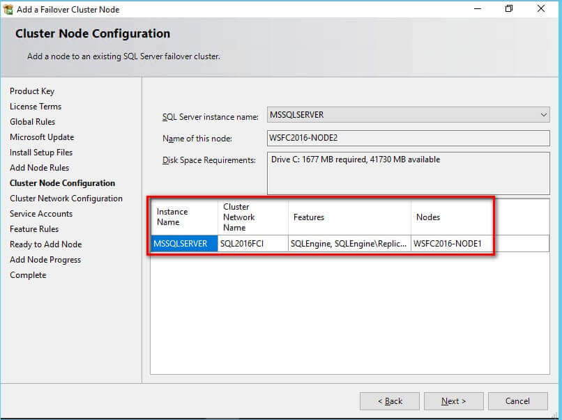 cluster node configuration