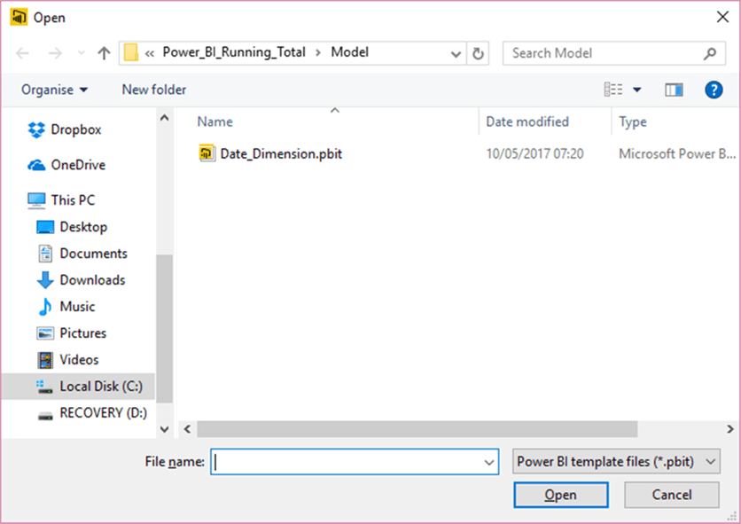 Selecting Template - Description: Selecting Template