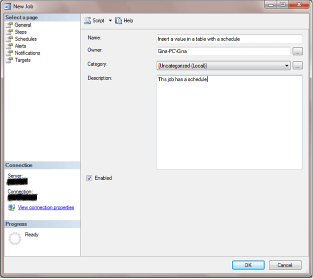 New SQL Server Agent Job